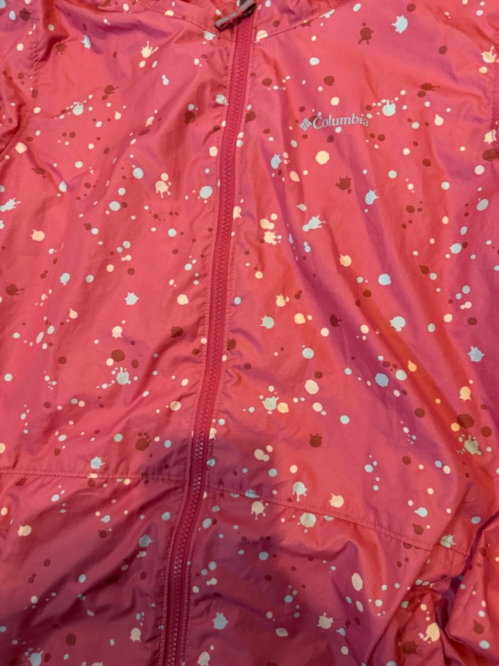 Columbia Raspberry Pink Splash Print Windbreaker - Picture 4 of 4